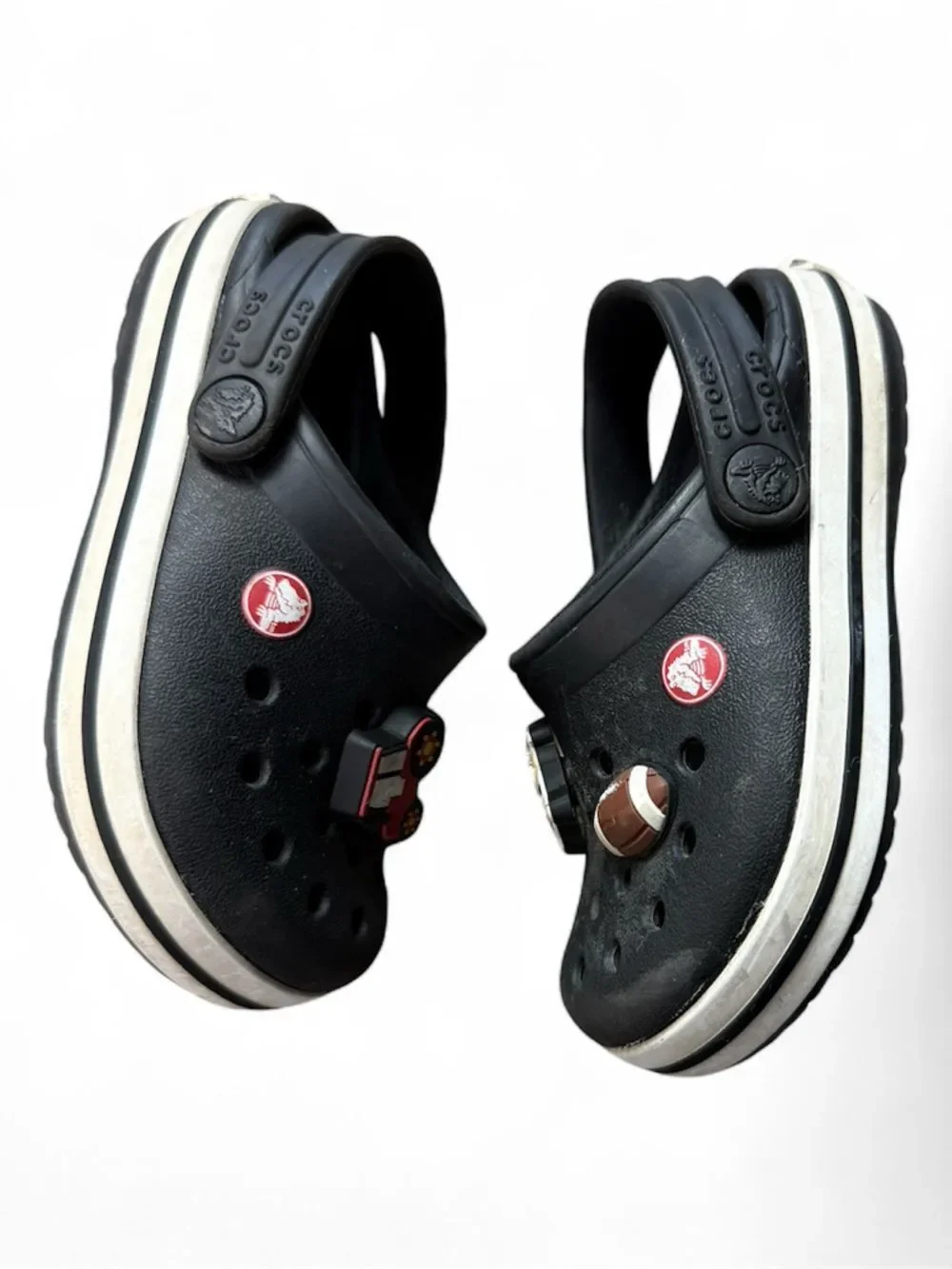 CROCS Kids Black Clogs with Playful Charms